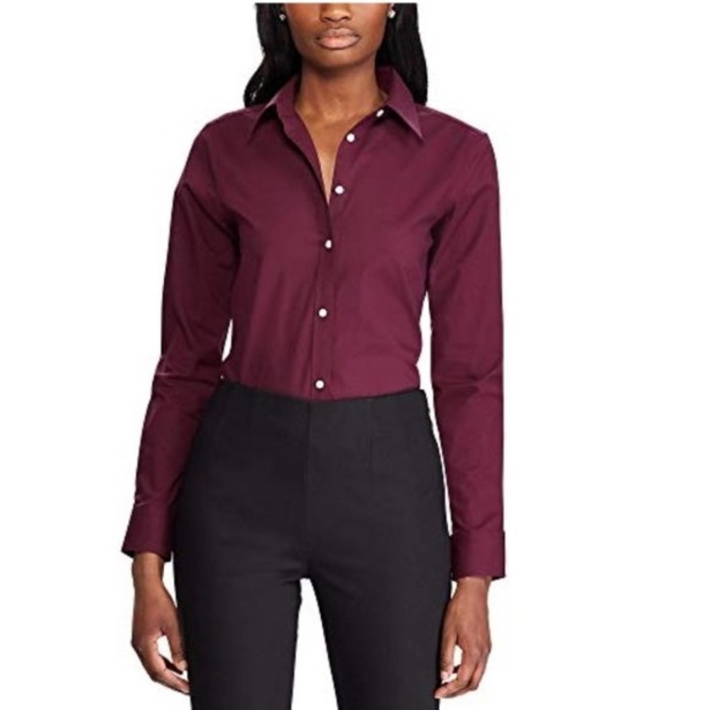Chaps Petite Long Sleeve Non Iron Broadcloth